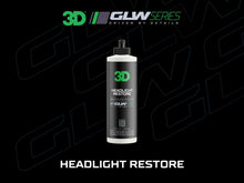 Load image into Gallery viewer, 3D Headlight Restore GLW Series | Restores &amp; Polishes Headlights | Removes Dullness, Yellowing and Oxidation | Crystal Clear Optics | Improves Original Clarity | Great for Cars, Trucks, SUVs, RVs 8 oz