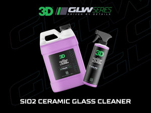 3D SiO2 Ceramic Glass Cleaner, GLW Series | Water & Rain Repellent | All-Weather Protective Ceramic Glass Cleaner | Safe for Tinted, Non-Tinted Windows & Mirrors | DIY Car Detailing | 64 oz