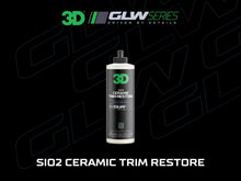 Load image into Gallery viewer, 3D SiO2 Ceramic Trim Restore, GLW Series | Ultimate Hydrophobic Trim Reviver | SiO2 Infused Restoring, Shining, &amp; Protecting | Restores Black Plastic &amp; Vinyl | DIY Car Detailing | 16 oz