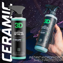 Load image into Gallery viewer, 3D Ceramic Detailer, GLW Series | Hyper Gloss Finish | SiO2 Peak Hydrophobic Top Coat | Extends Life of Waxes, Sealants, Coatings | DIY Car Detailing Spray | 64 oz