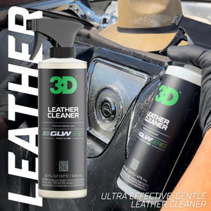 3D Leather Cleaner for Car, GLW Series | Ultimate Deep Cleaning | Removes Dirt, Grease, Body Oils | DIY Car Detailing | Versatile Cleaner for All Leather Goods | 64 oz