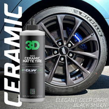 Load image into Gallery viewer, 3D SiO2 Ceramic Matte Tire Shine, GLW Series | Hydrophobic Formula Protects Against Fading, Cracking &amp; Discoloration | UV Protection Spray | Deep Dark Shine | 64 oz