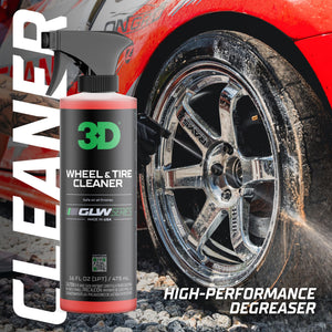 3D Wheel and Tire Cleaner, GLW Series | Ultimate Deep Clean | All-in-One Wheel & Tire Cleaner Removes Dirt, Grime, Brake Dust, Tire Browning | Safe on All Wheels | DIY Car Detailing | 16 oz