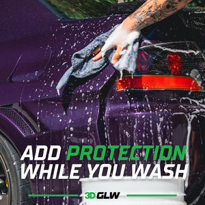 3D SiO2 Ceramic Wash and Wax Soap, GLW Series | Hyper-Glide Hydrophobic Formula | Ultimate Dirt & Contaminant Eliminator | Protects Paint | DIY Car Detailing | 64 oz