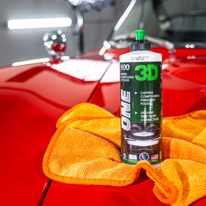 3D ONE Hybrid Compound & Finishing Polish Used On Classic Red Corvette Made In USA by 3D Car Care Products in California Available at 3D Car Care Miami store and www.3dcarcaremiami.com