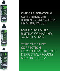 32oz 3D ONE & SPEED Combo-Rubbing Compound-Polish-All In One Kit