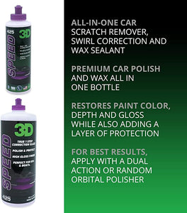 16oz 3D ONE & SPEED Combo-Rubbing Compound-Polish-All In One Kit