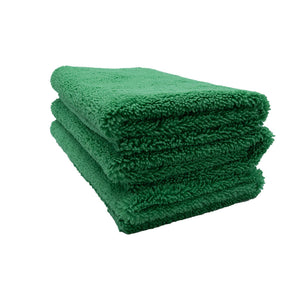 3D G-41G | Green Microfiber Towels - 16"x16" 400gsm Edgeless