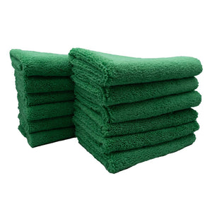 3D G-41G | Green Microfiber Towels - 16"x16" 400gsm Edgeless