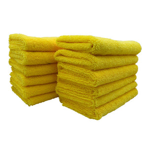 3D G-41Y | Yellow Microfiber Towels - 16"x16" 400gsm Edgeless