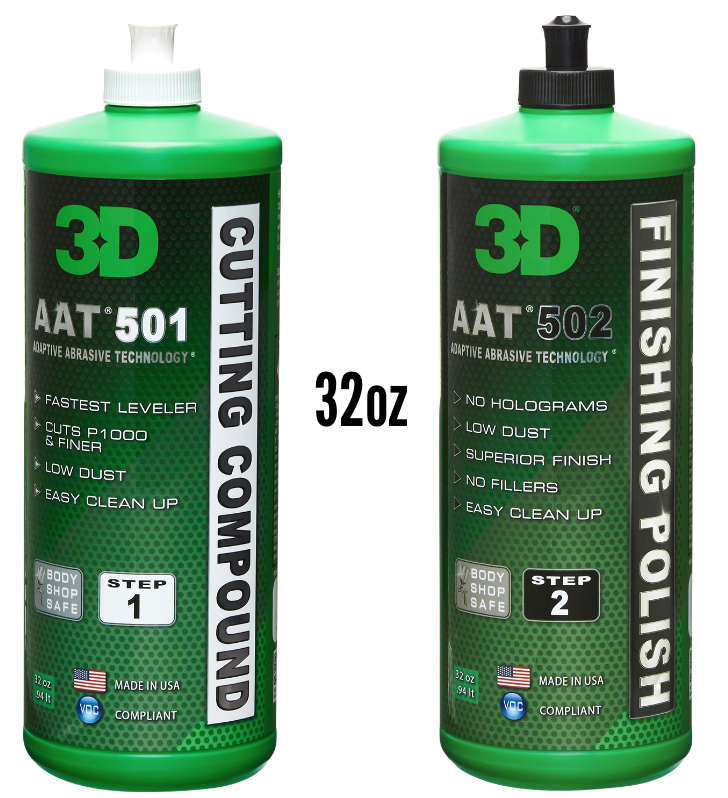 3D AAT 501+502 Combo 32oz Kit Perfect 2-Step Cut+Finish Polish